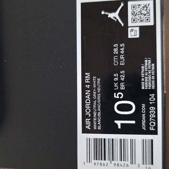 Nike Air Jordan 4 RM Men's Size 10.5 In White/Gray/Blue NIB FQ7939 104 - Picture 10 of 10